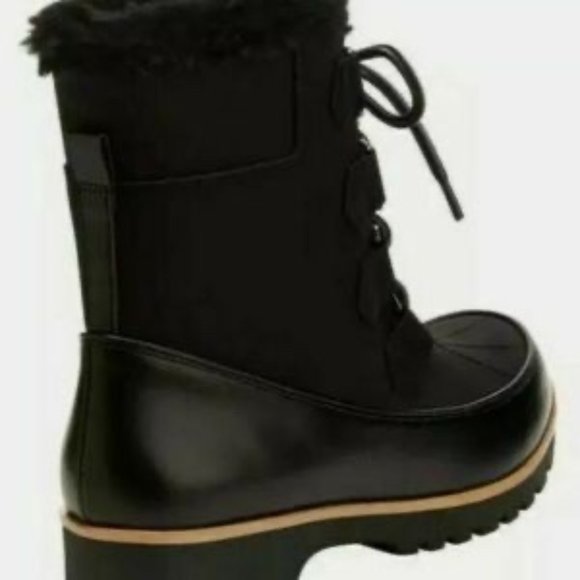 NIB JAMBU ANKLE BOOTS JBU WEATHER READY FAUX FUR COZY BLACK - Picture 6 of 6